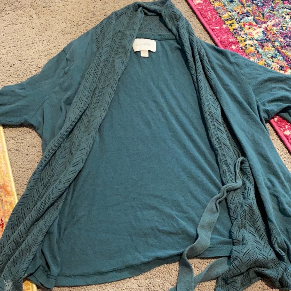 Green/Blue cardigan with belt